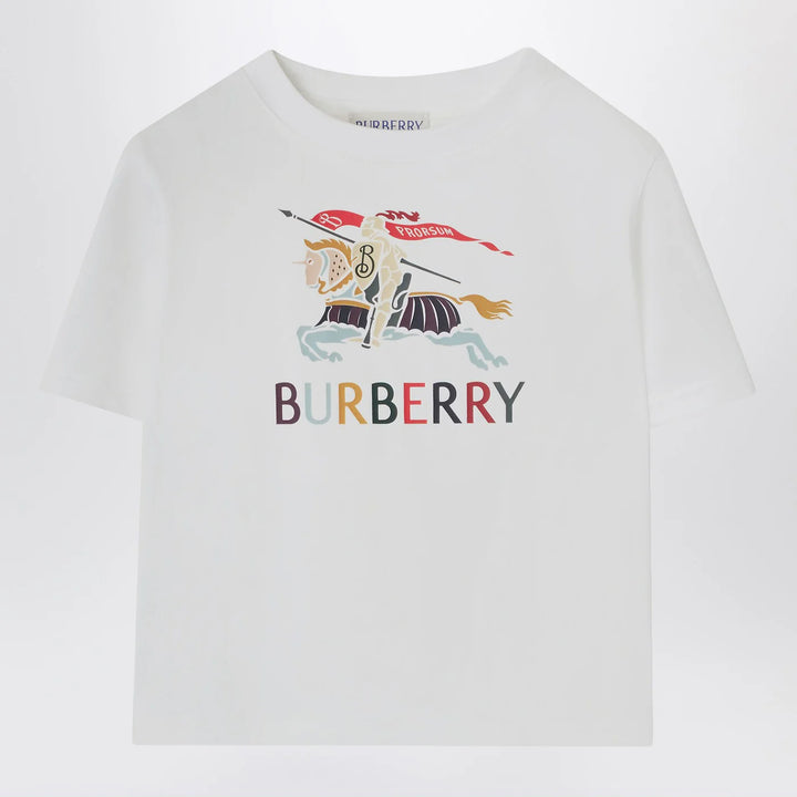 Burberry - White cotton T-shirt with EKD