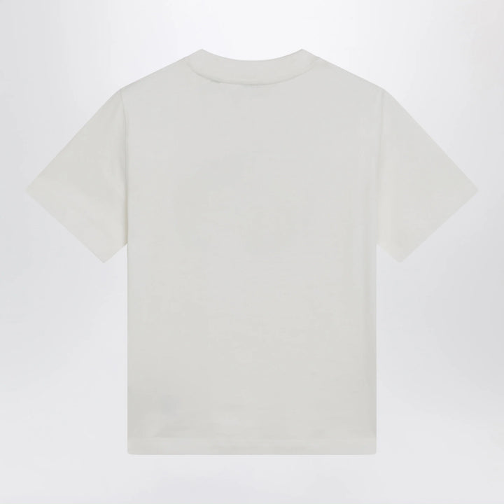Burberry - White cotton Check T-shirt with Knight Stamp