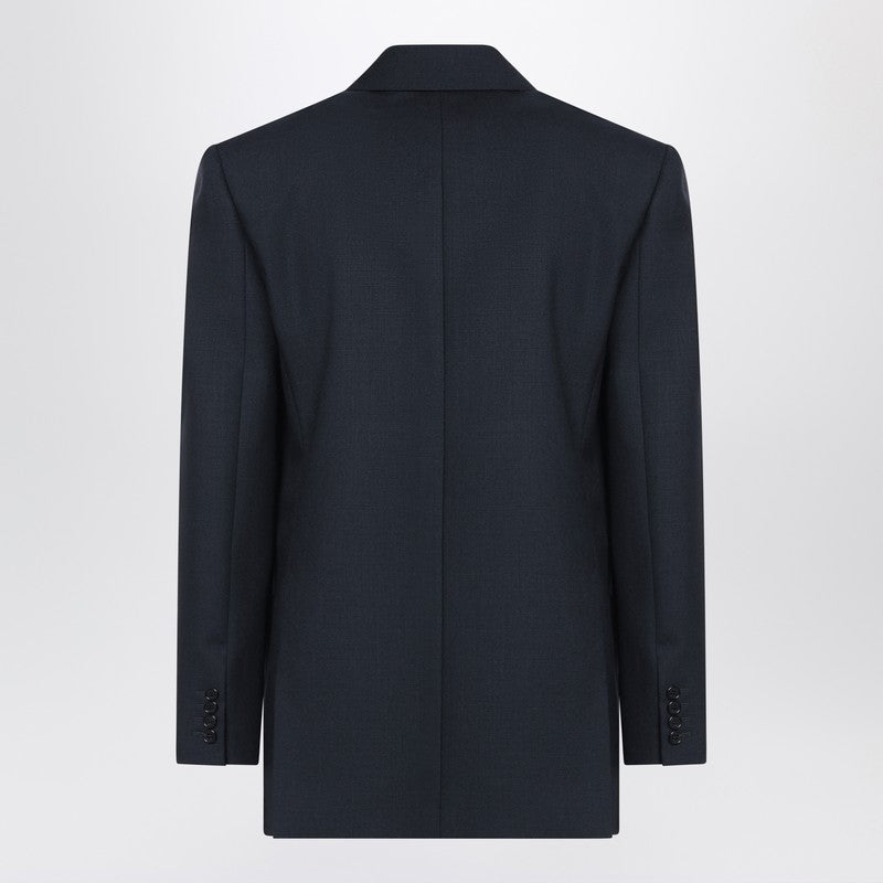 Saint Laurent Double-breasted navy blue wool jacket