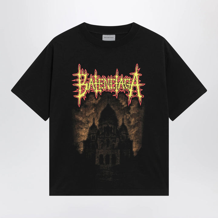 Balenciaga - Sacré Cœur print medium-fit cotton T-shirt in black
