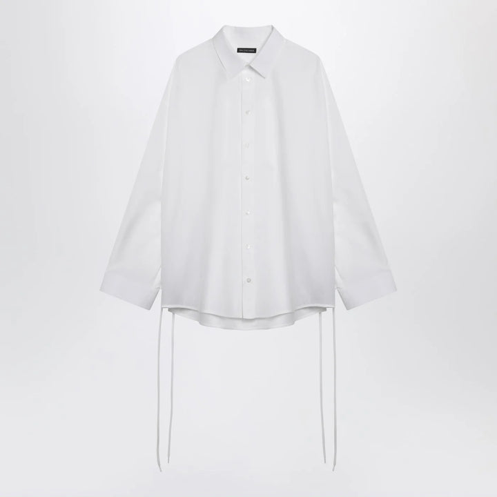 Balenciaga - White cotton shirt with lace-up details
