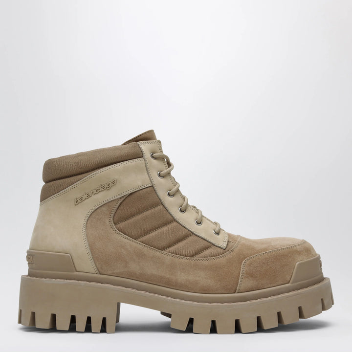 Balenciaga - Sand-colored nubuck Combat Strike boots
