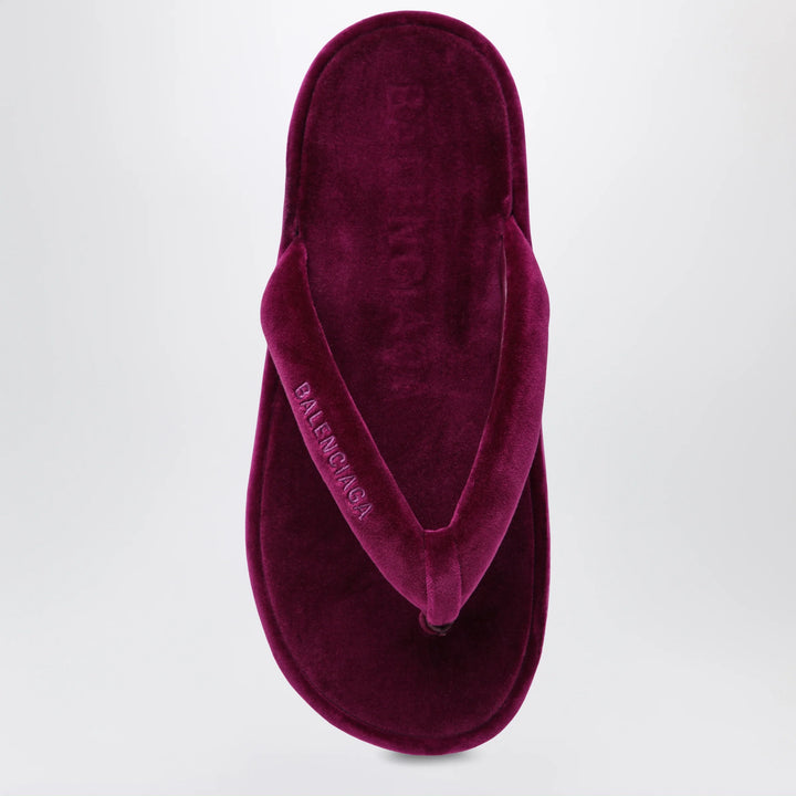 Balenciaga - Jet Lag stretch velvet flip-flops in purple