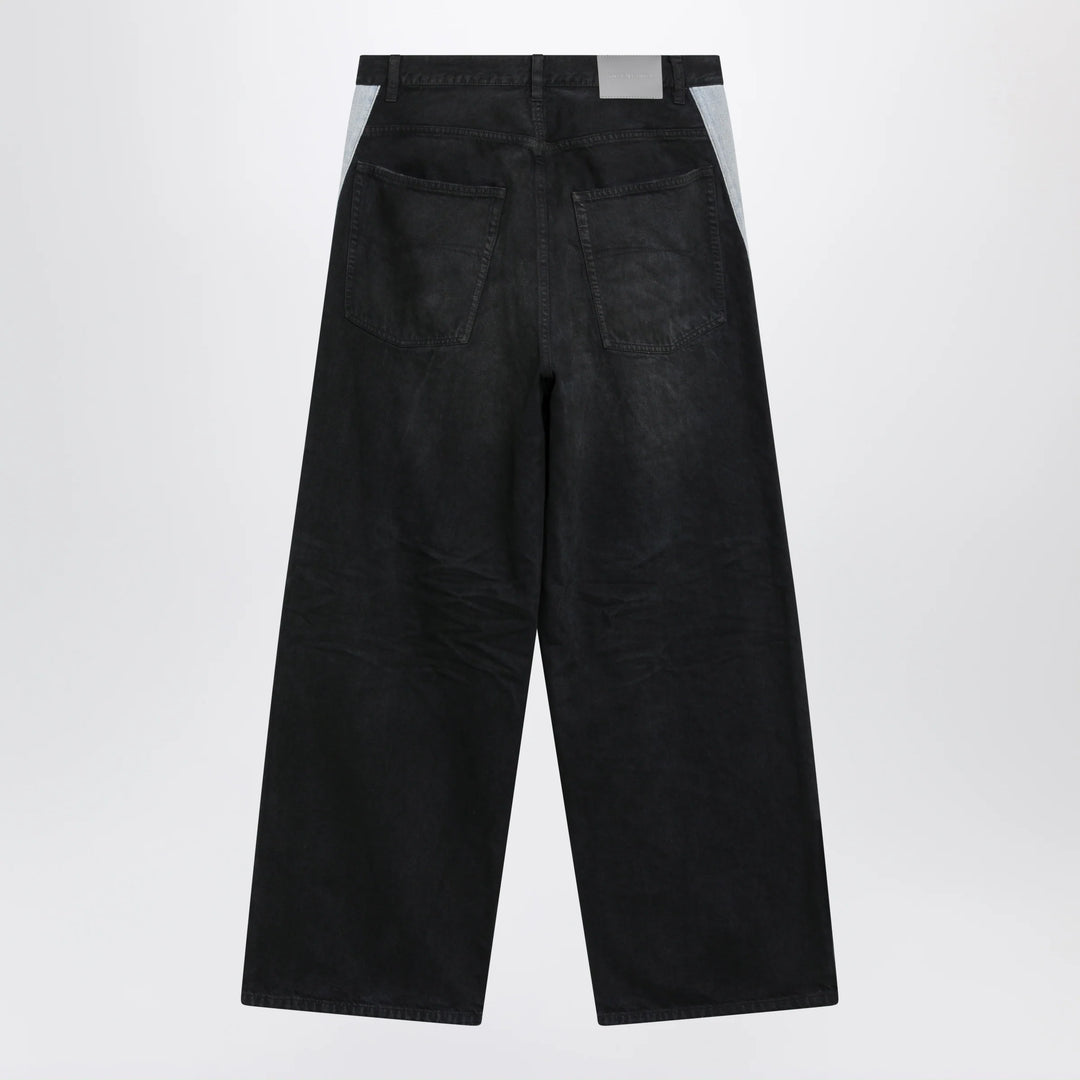Balenciaga - Denim trousers with dark brown and black trims