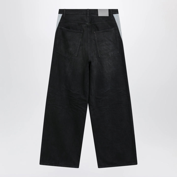 Balenciaga - Denim trousers with dark brown and black trims