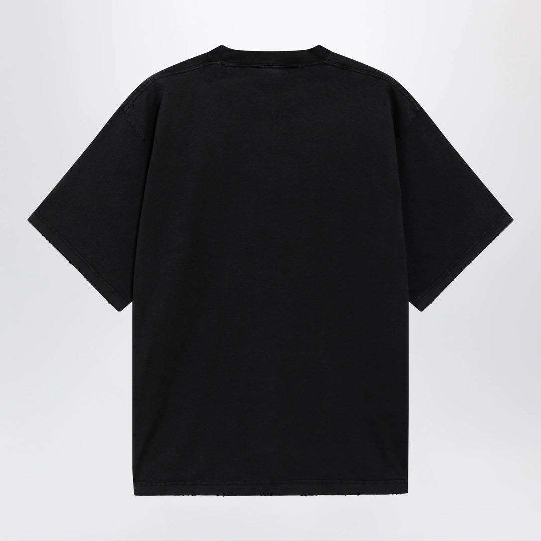 Balenciaga - Black faded oversized T-shirt with logo print