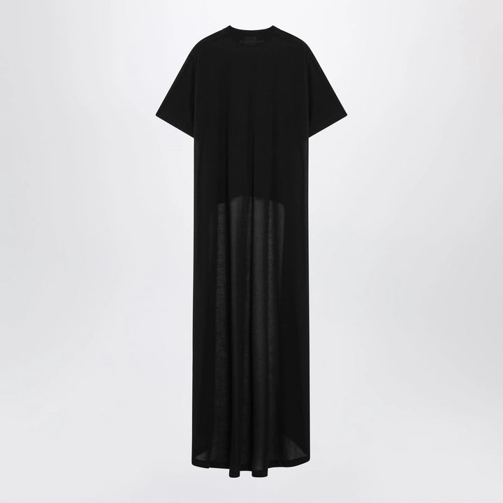 Balenciaga - Black maxi train T-shirt in cotton jersey