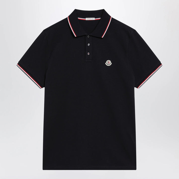 Moncler - Navy blue short-sleeve polo shirt