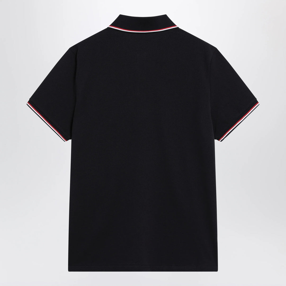 Moncler - Navy blue short-sleeve polo shirt