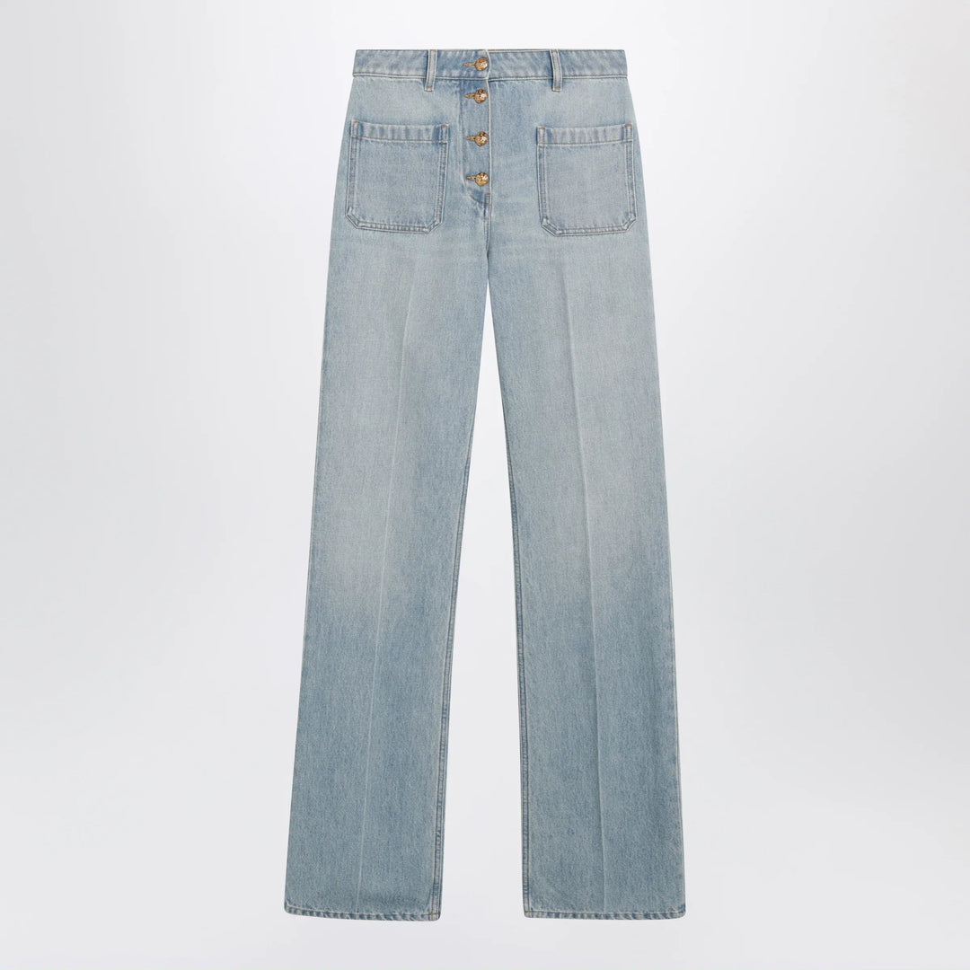 Valentino - Straight-leg cotton denim jeans in light blue Brand Pants 26