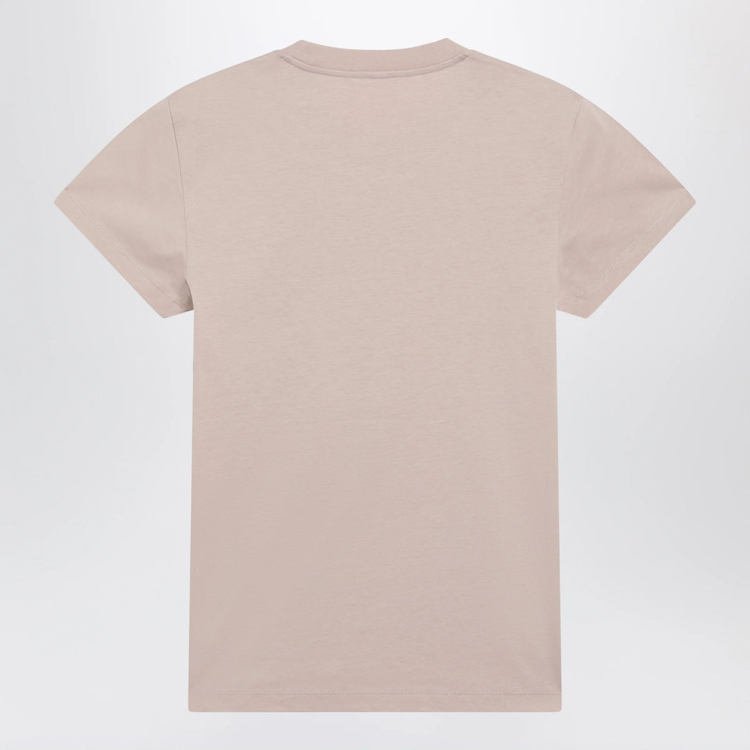 Moncler - Pink T-shirt with logo embroidery