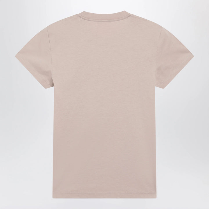 Moncler - Pink T-shirt with logo embroidery