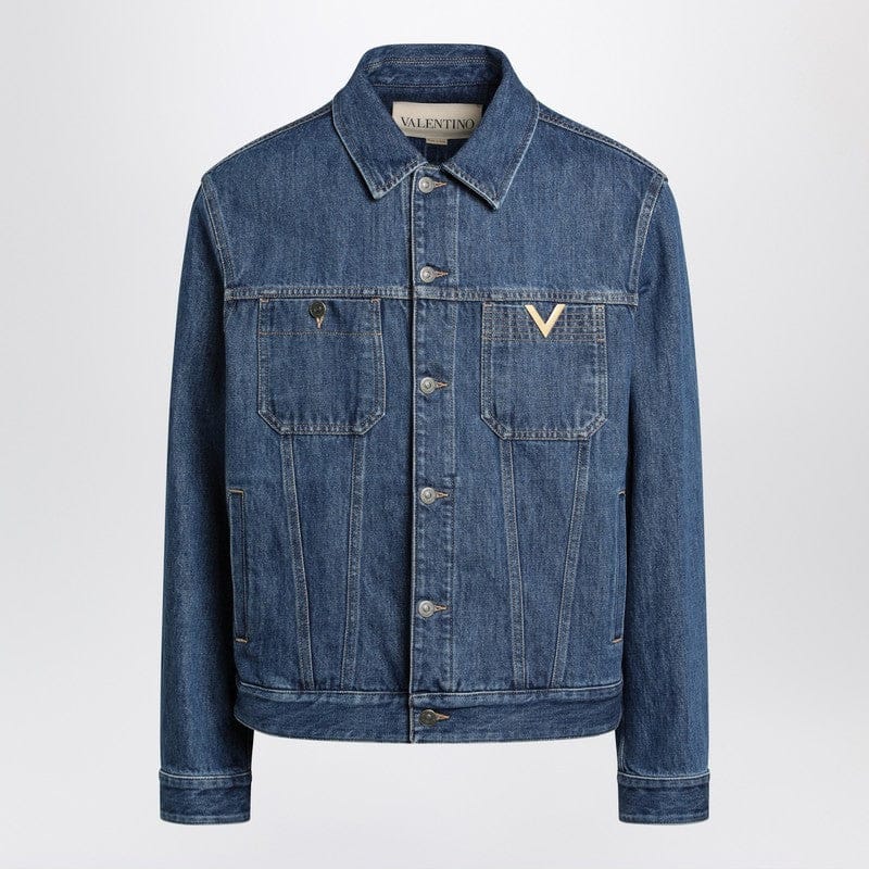 Coats & Jackets Valentino - Blue denim jacket with Vgold detail - 50 IT Brand