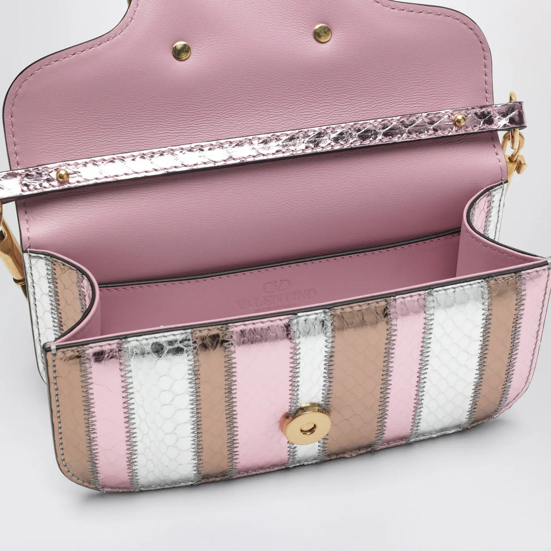 Valentino Garavani - Small Locò shoulder bag in multicolour laminated elaphe leather