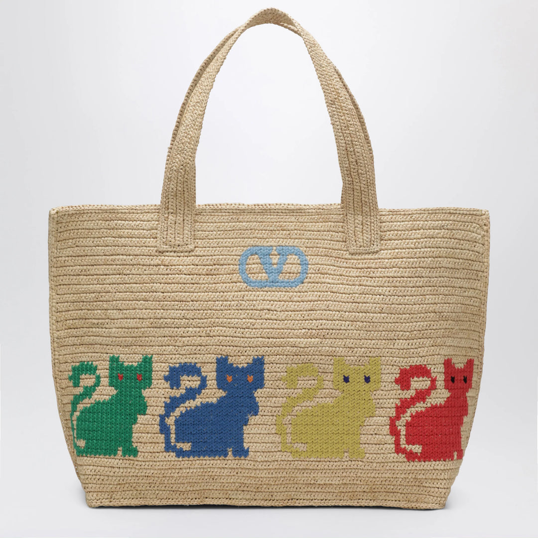 Valentino Garavani - Large Raffiachat shopping bag in raffia