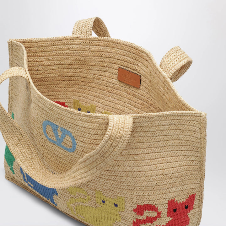 Valentino Garavani - Large Raffiachat shopping bag in raffia