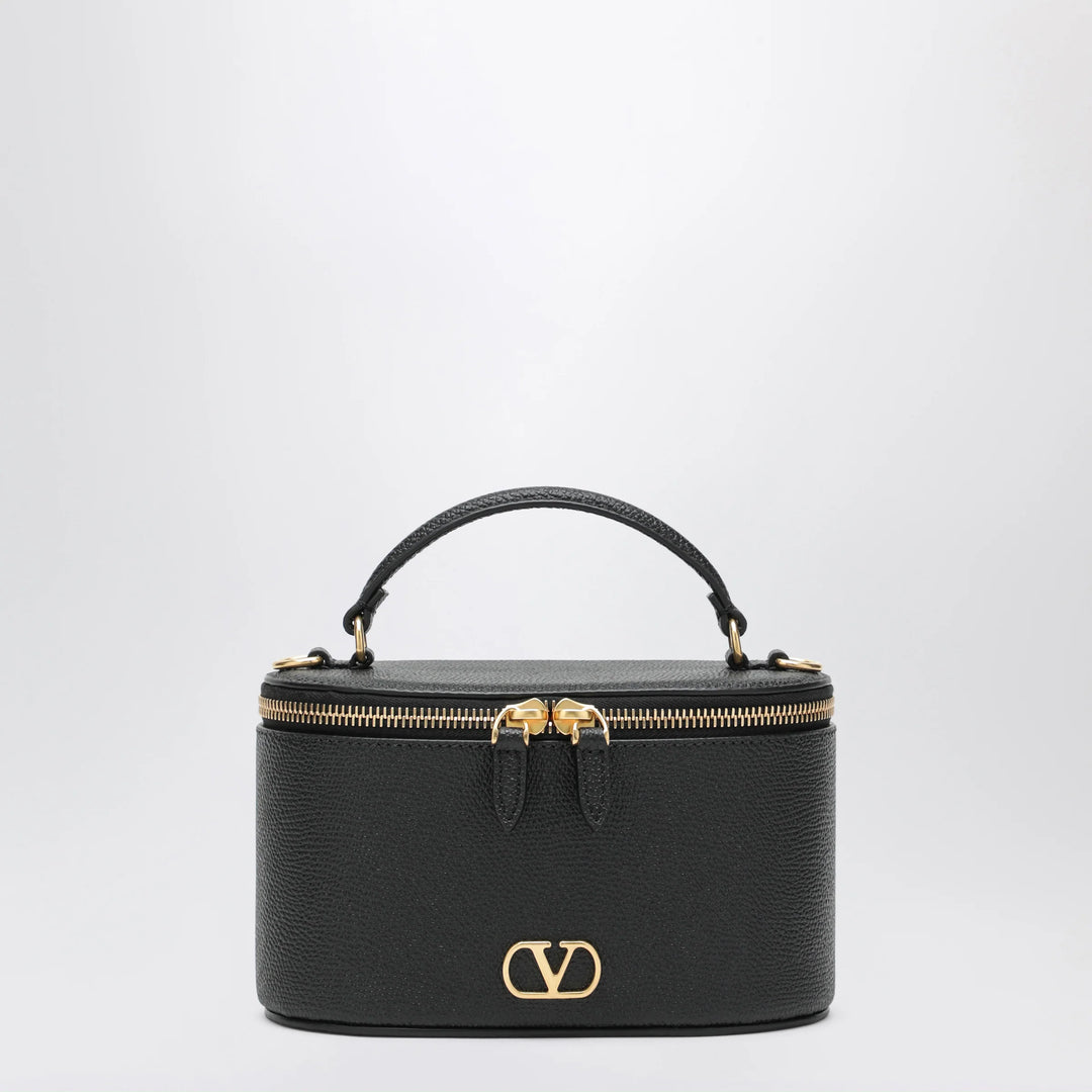 Valentino Garavani - VLogo Signature Mini Vanity Bag in Black Leather