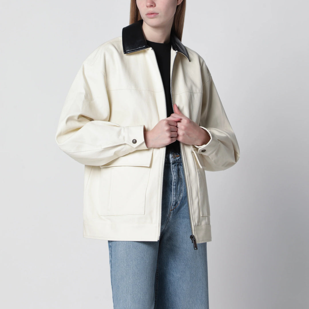 ANINE BING - Holden zip jacket in cotton, white