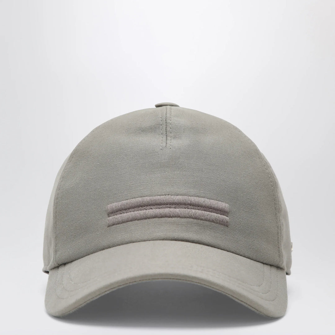 ZEGNA - Taupe cotton baseball cap Brand Hats S