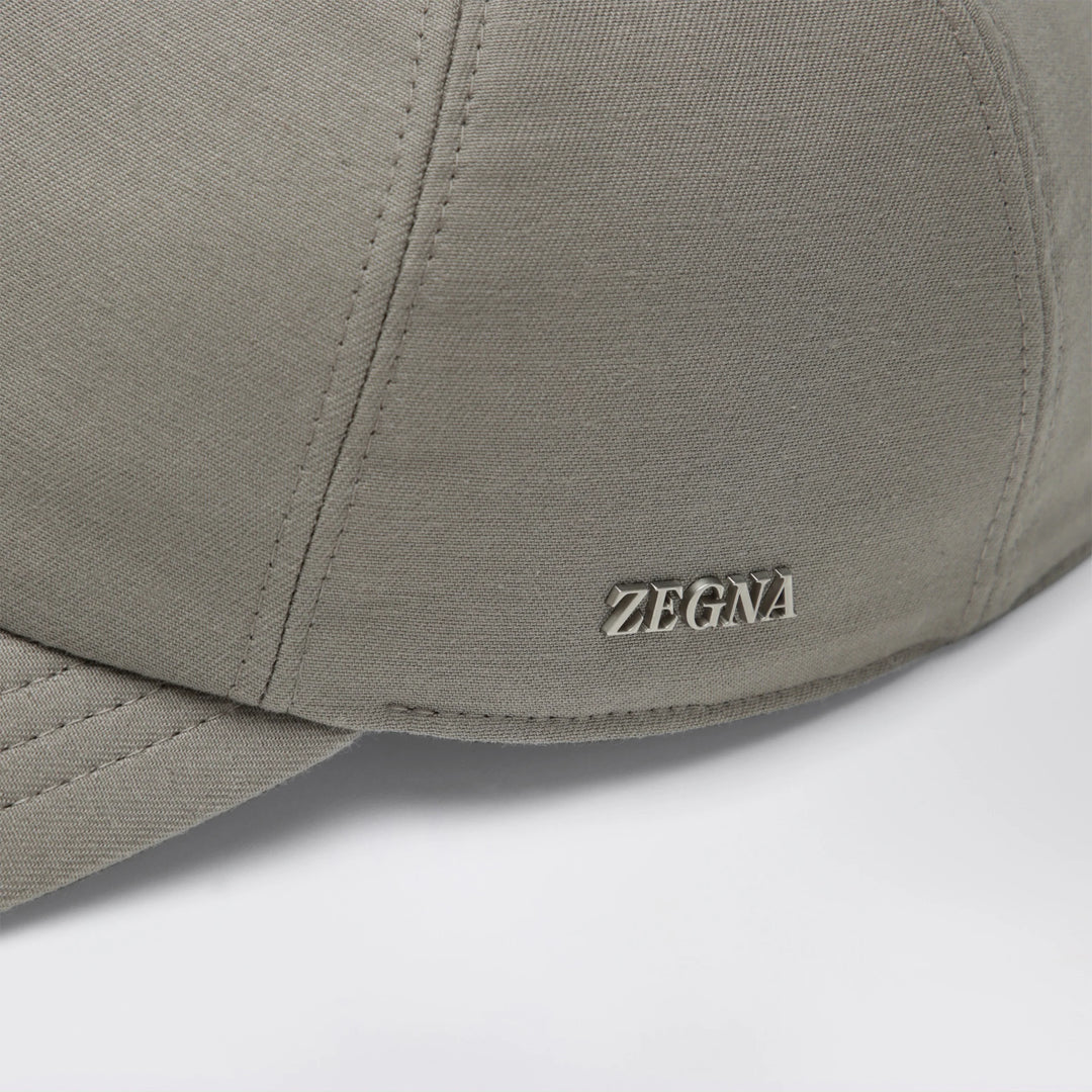 ZEGNA - Taupe cotton baseball cap