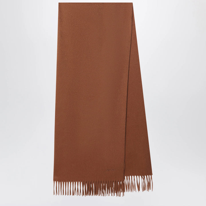 Max Mara - Leather-brown cashmere scarf