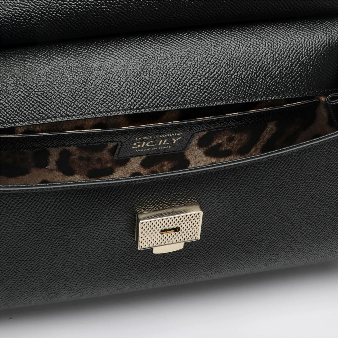 Dolce&amp;Gabbana - Sicily medium top-handle bag in calf leather, black