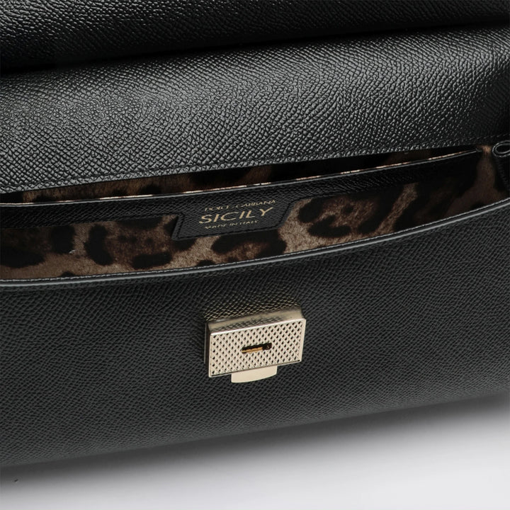 Dolce&amp;Gabbana - Sicily medium top-handle bag in calf leather, black