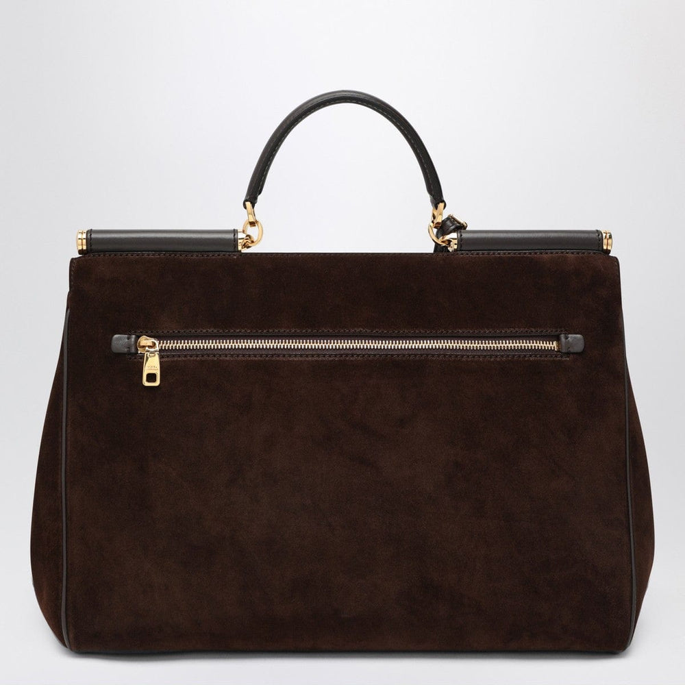 General UNI Dolce&Gabbana Ebony brown suede large bag My Sicily Brand