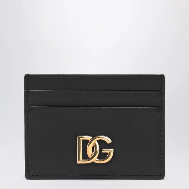 Dolce&amp;Gabbana - Black leather card holder with DG logo