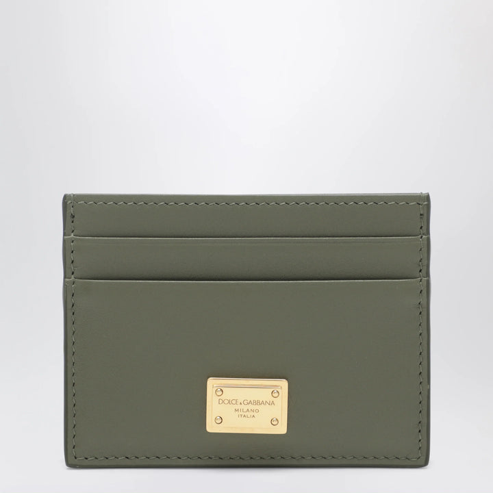 Dolce&amp;Gabbana - Military green plongé leather card holder