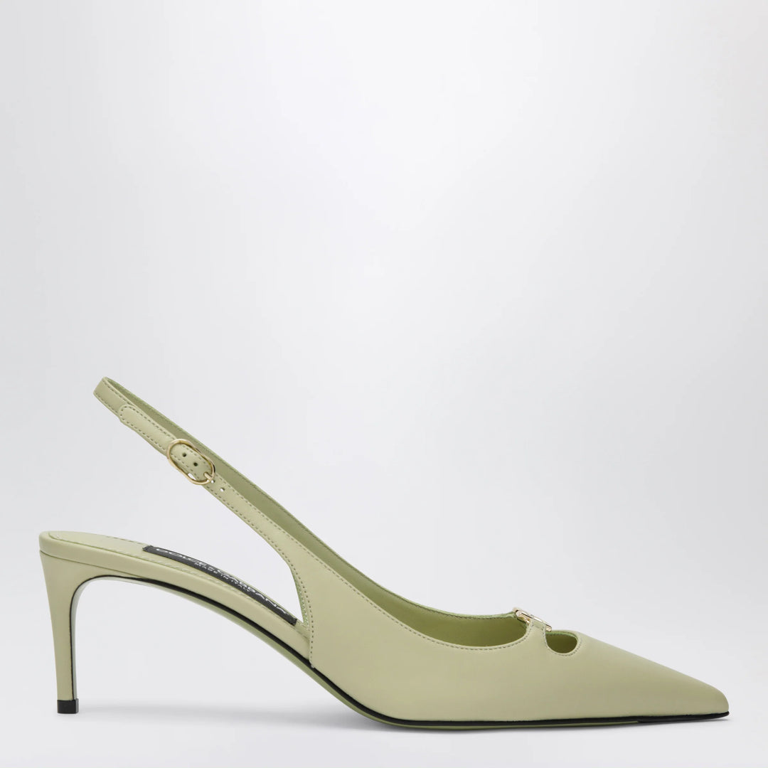 Dolce&amp;Gabbana - Lollo slingback pumps in silk nappa, sage
