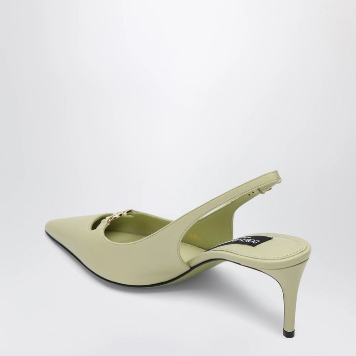 Dolce&amp;Gabbana - Lollo slingback pumps in silk nappa, sage