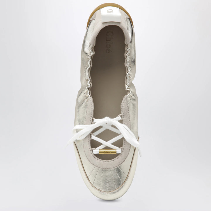 Chloé - Chloé Kick ballet sneakers in metallic nappa leather