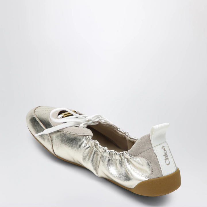 Chloé - Chloé Kick ballet sneakers in metallic nappa leather