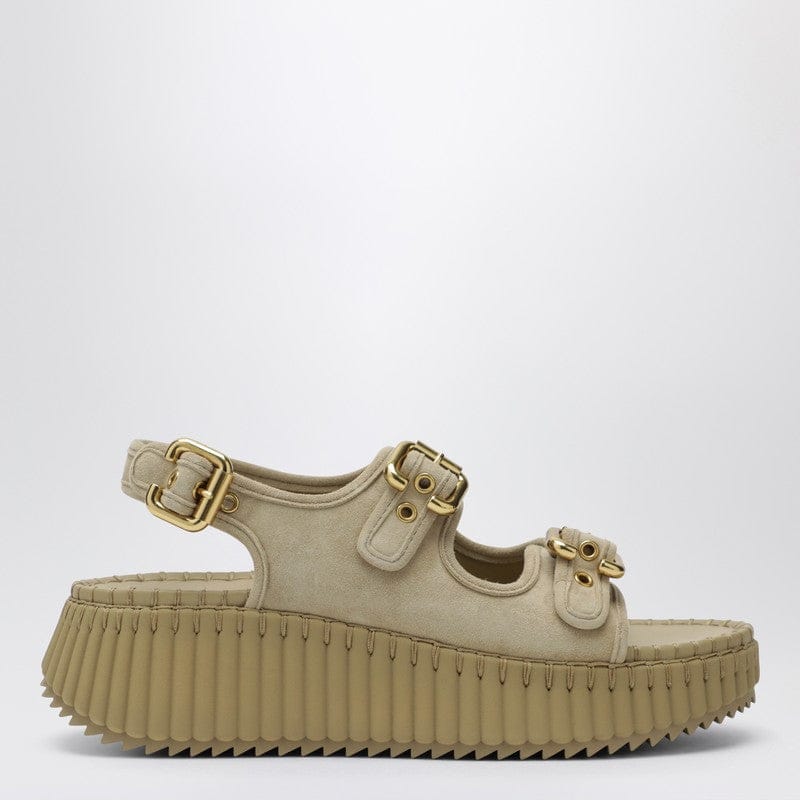 Shoes Chloé - Nama wedge sandals in sand - 40 IT Brand