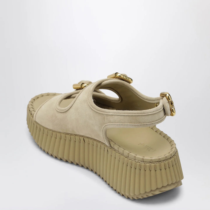 Chloé - Nama wedge sandals in sand