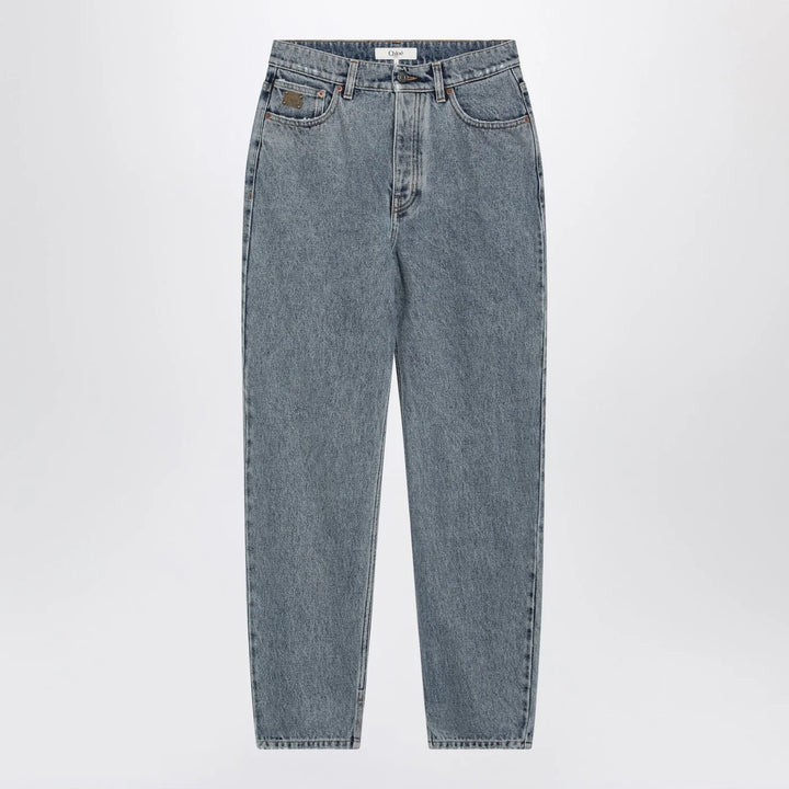 Chloé - Light indigo high-waisted tapered jeans