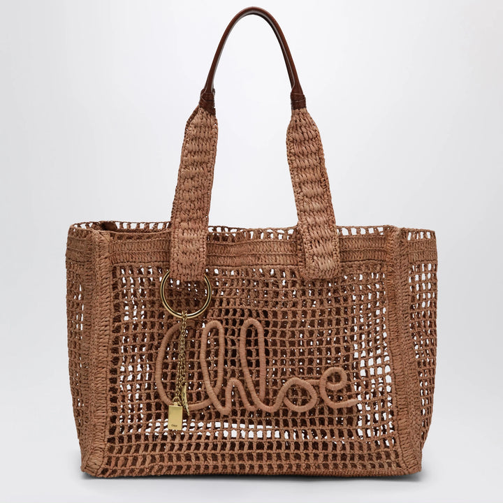 Chloé - East-West Summer Banana Tote Bag Summery Beige in Raffia