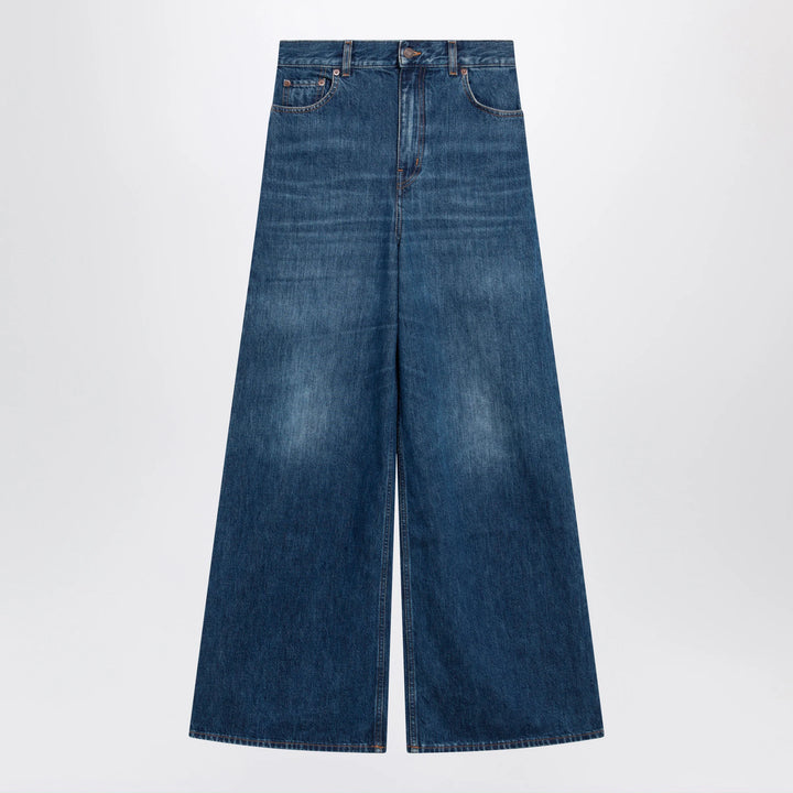Chloé - Chloé flared jeans in washed midnight blue denim