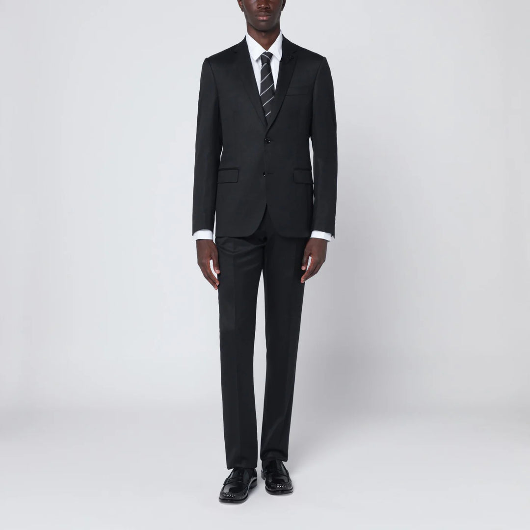 Lardini - Black single-breasted wool suit