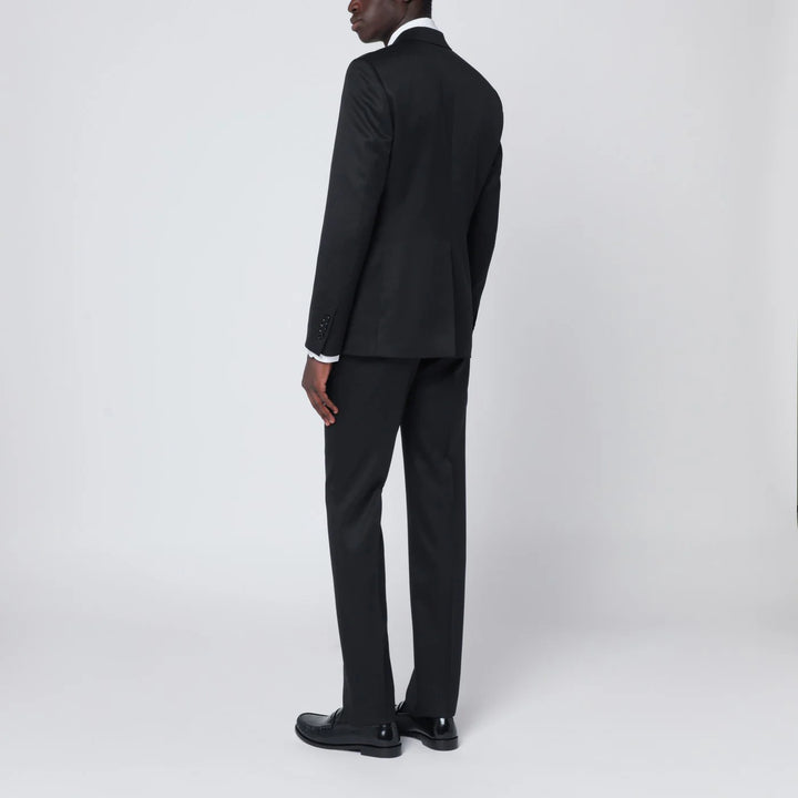 Lardini - Black single-breasted wool suit