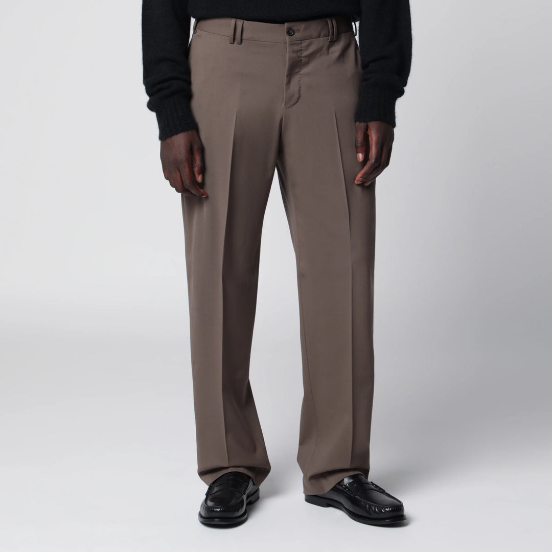 PT Torino - Taupe Wool-Blend Trousers