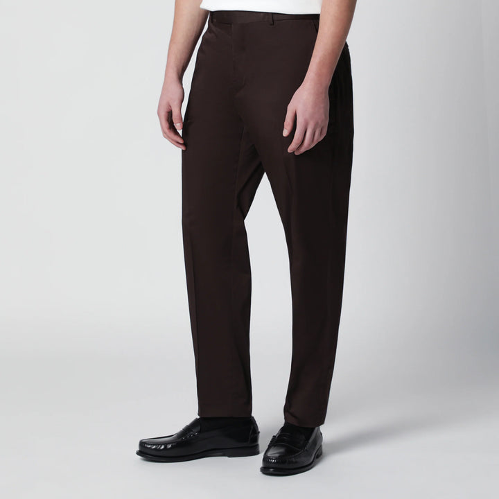 PT Torino - Brown cotton-blend trousers