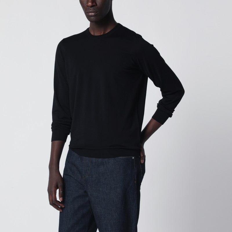 Shirts & Tops Drumohr - Black wool crew-neck sweater - 48 IT Brand