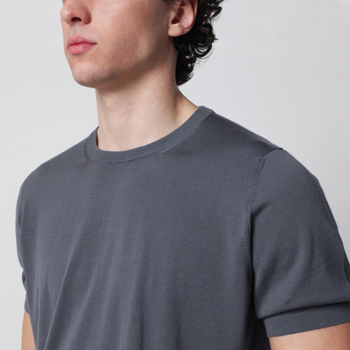 Drumohr - Grey cotton crewneck sweater