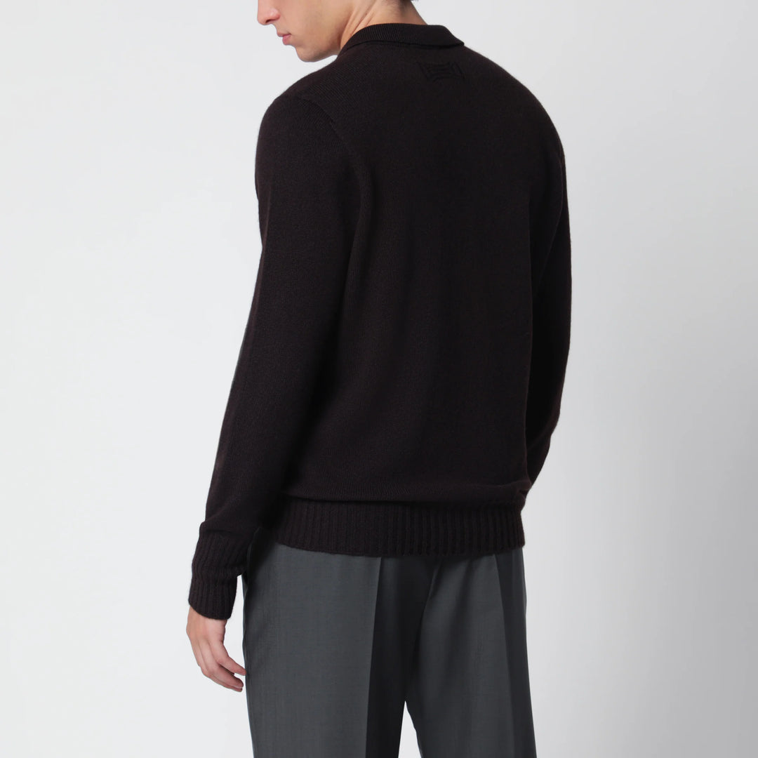 Drumohr - Brown wool polo sweater