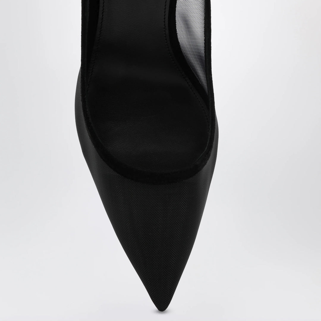 Aquazzura - Black Bow Tie pumps in mesh and suede