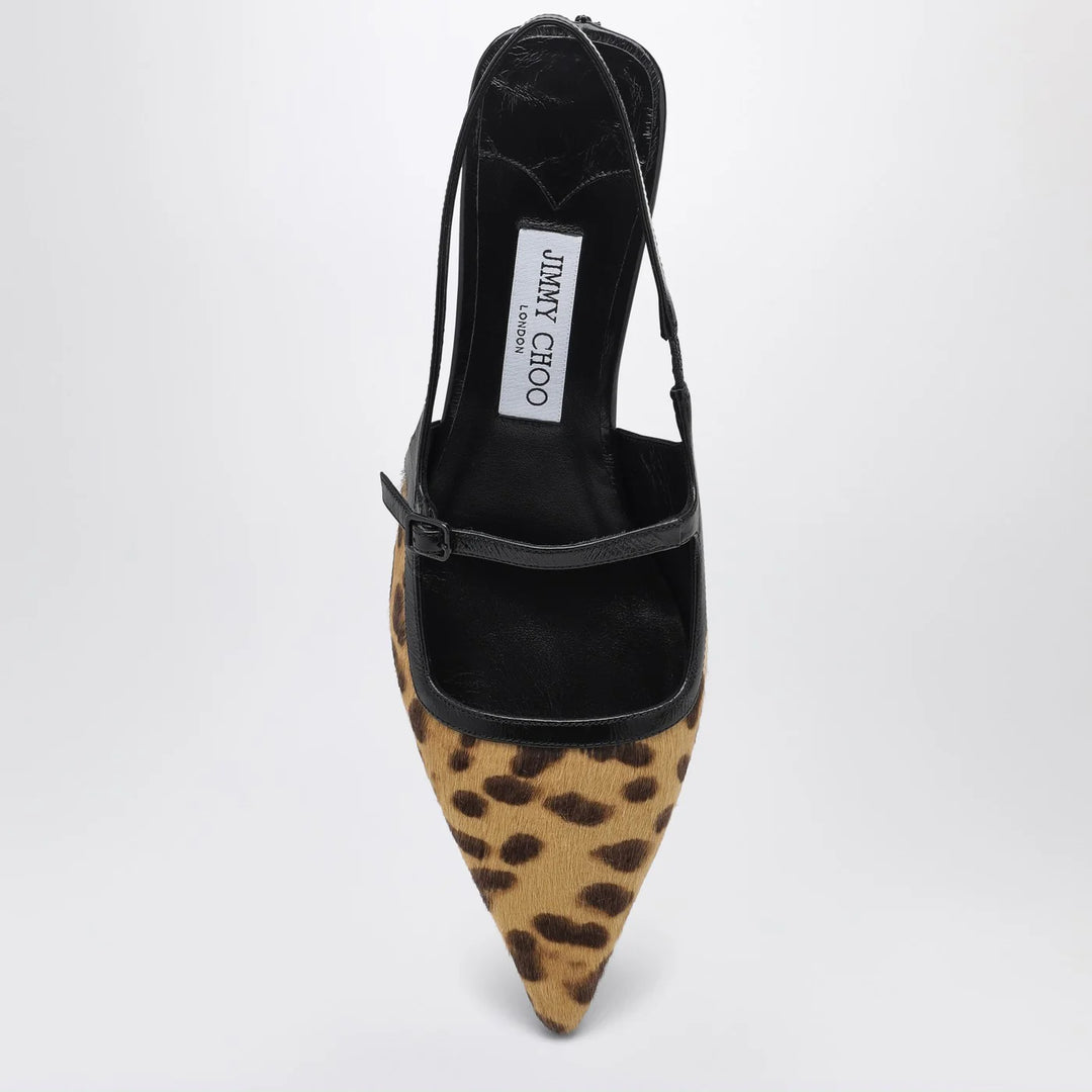Jimmy Choo - Didi 45 slingback in leopard print pony skin