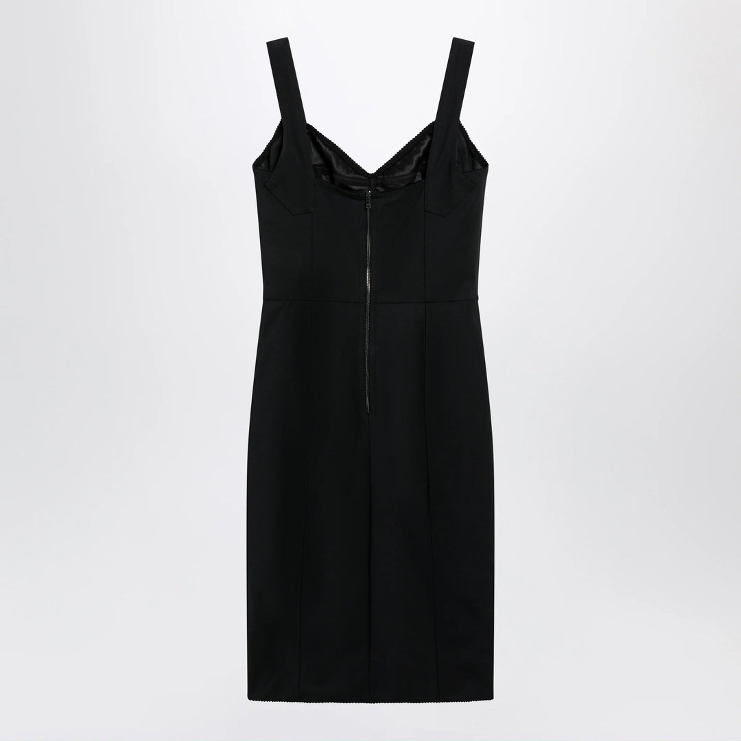 Dolce&amp;Gabbana - Black sheath dress with lace details
