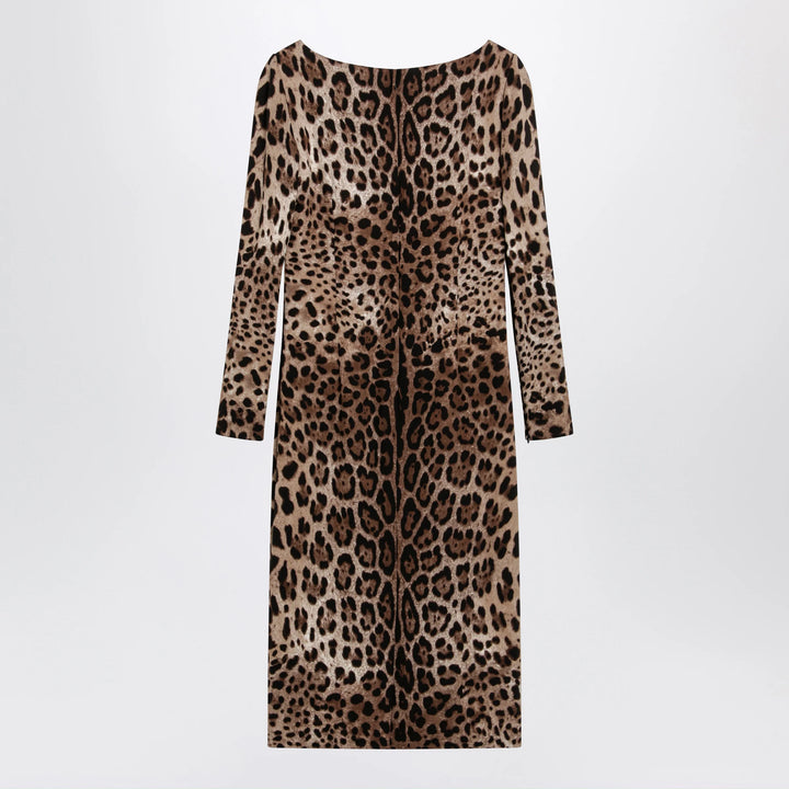 Dolce&amp;Gabbana - Leopard-print long-sleeve dress in viscose